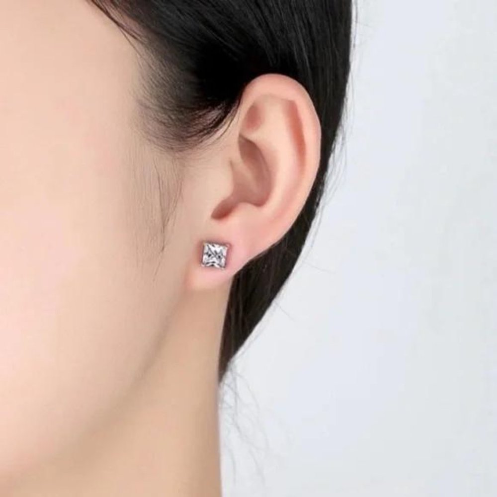 NEW  2.5 CT 925 STERLING DIAMOND SILVER EARRINGS, NICE EARRINGS, CUTE EARRINGS - Picture 3 of 6